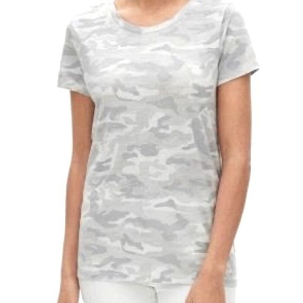 Splendid Women's Gray Camo Relaxed Fit Crew Neck Short Sleeve T-Shirt Size XXL